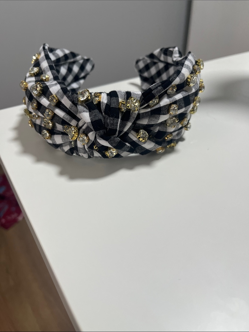 Black and white checkered headband